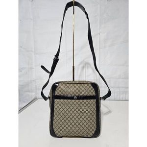 Authentic Gucci Diamante Coated Canvas Crossbody/Shoulder Bag Beige/Black